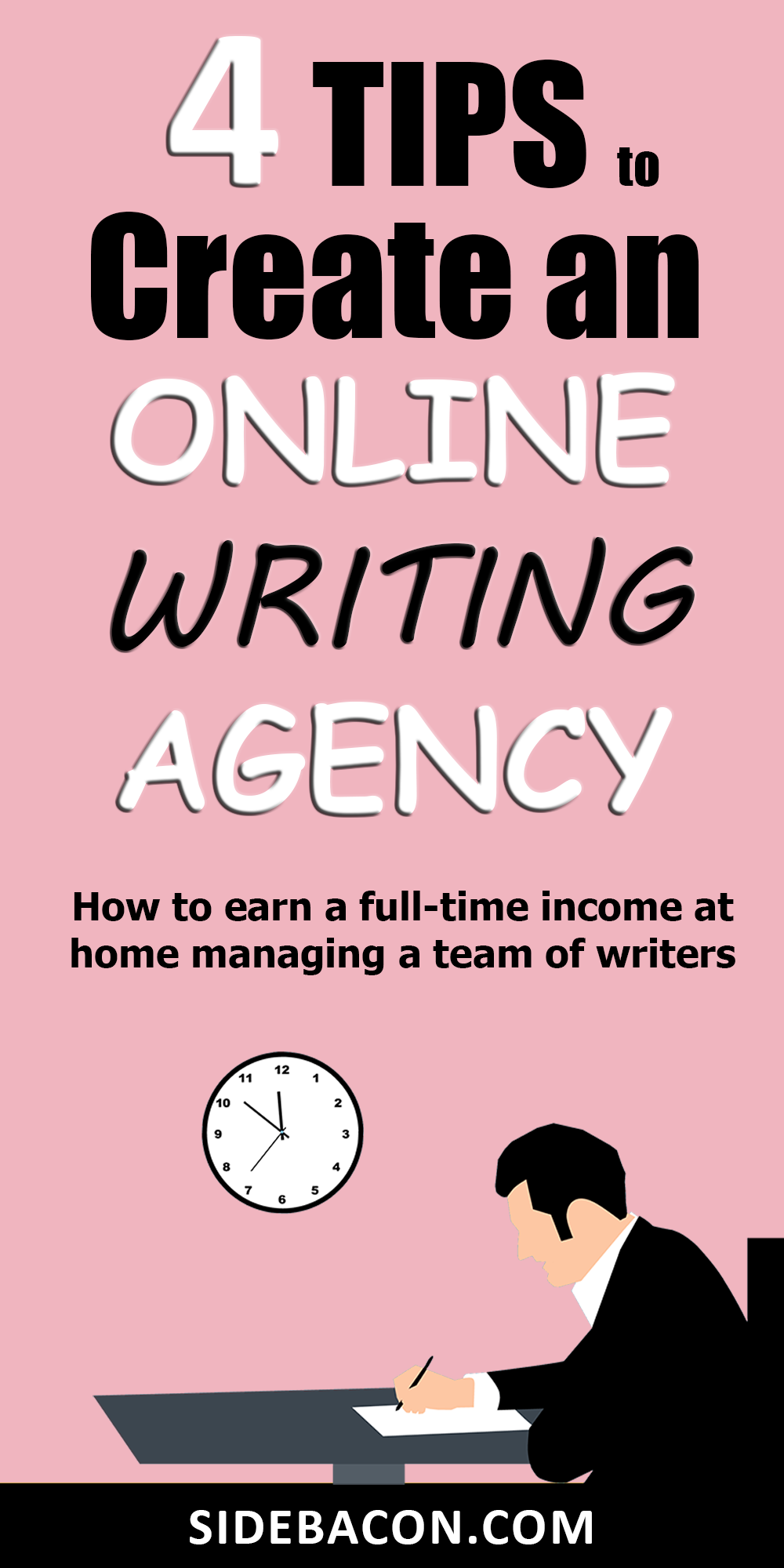 4 Tips to Create an Online Writing Agency - How to earn a full-time income at home managing a team of writers