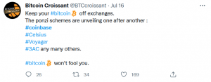BTCcroissant blatantly calling Coinbase a ponzi scheme