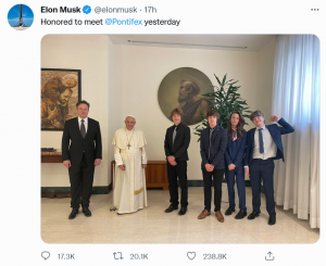 Elon Musk in Vatican with the Pope