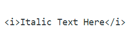 HTML Code for Italic Text