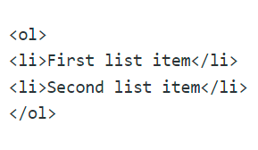 HTML Code to Show a Numbered List