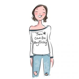 Girl Wearing a You Can Do Anything Shirt