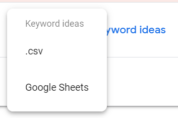 Download Keyword Ideas CSV