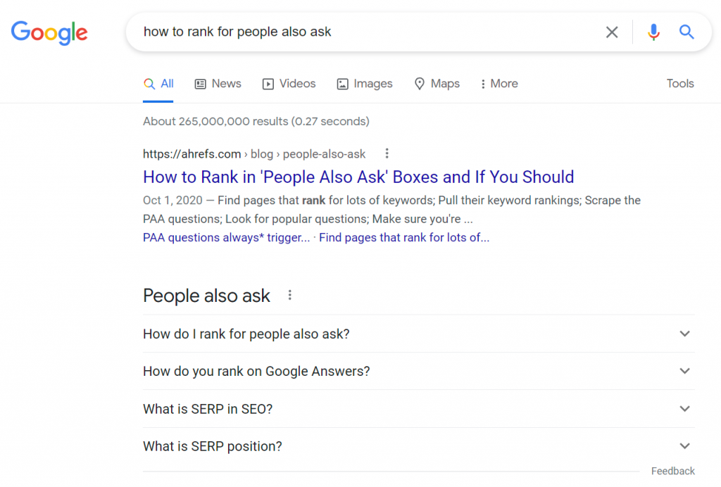 Google Search - People Also Ask Questions & Answers