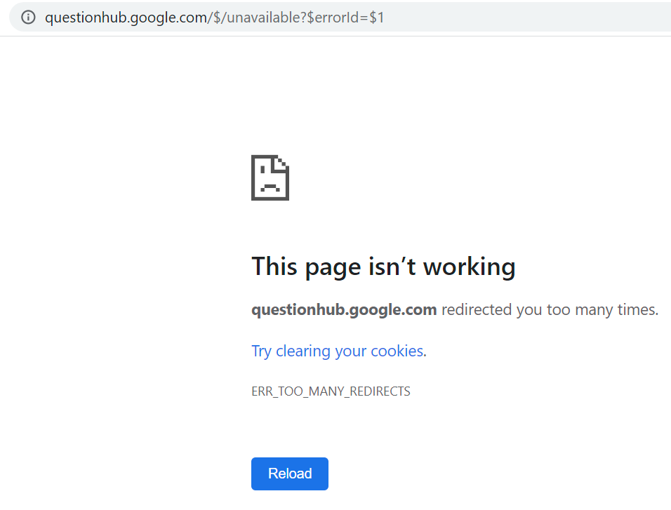 Google Question Hub Errors