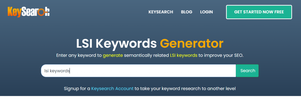 KeySearch LSI Keywords Generator Free Tool