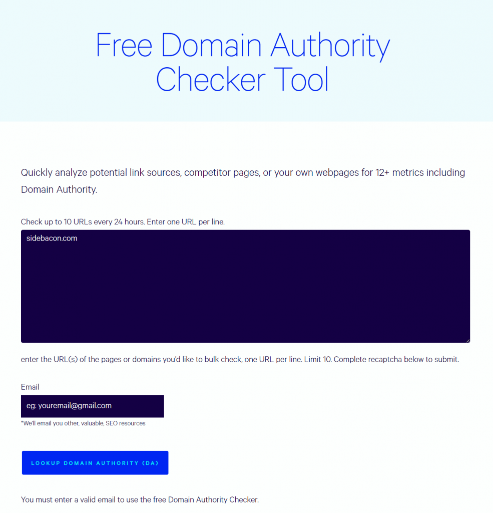 Loganix Domain Authority Checker Tool