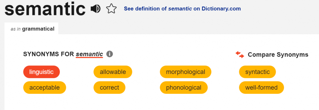 Semantic on Thesaurus.com