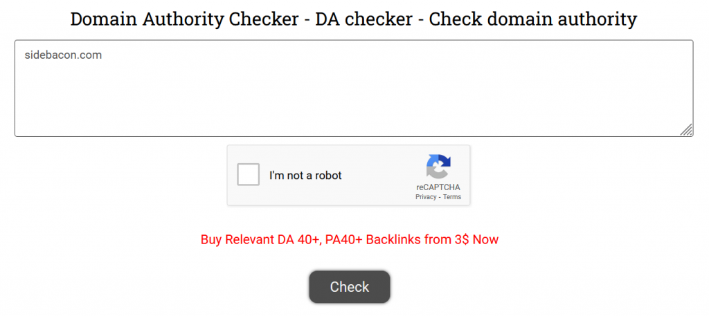 Website SEO Checker Domain Authority Tool