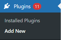 Plugins - Add New Sidebar Link