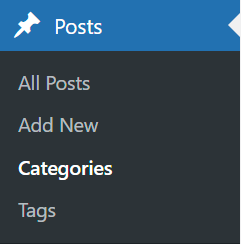 Posts -> Categories Menu