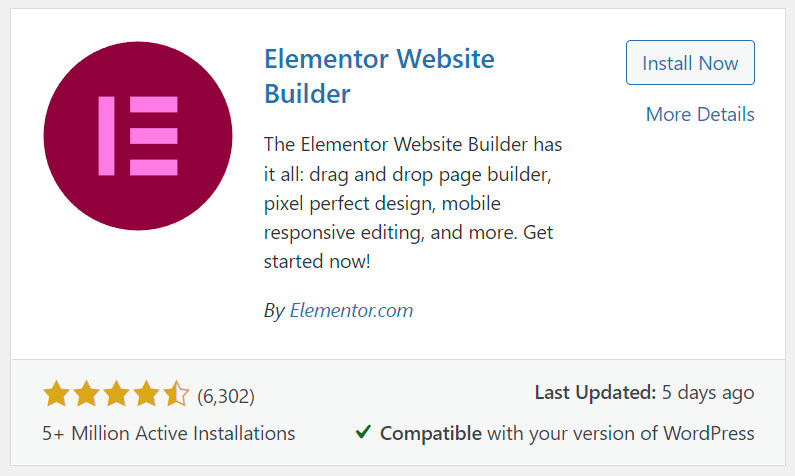 Elementor Website Page Builder Plugin
