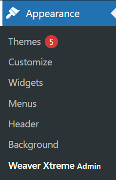Other Theme Options - Header, Background & Weaver Xtreme Admin