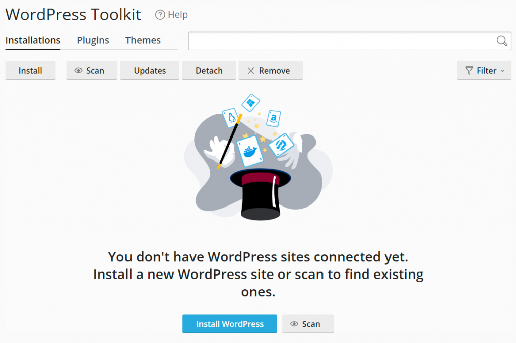 WordPress Toolkit Main Page