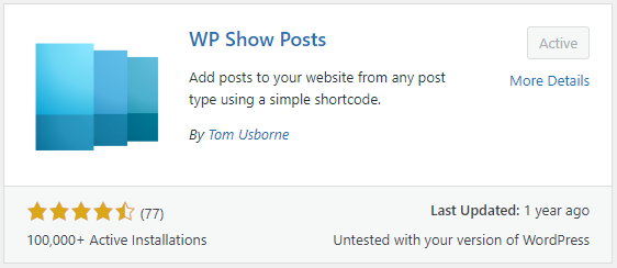 Install WP Show Posts Plugin